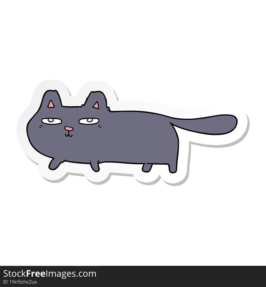 Sticker Of A Cartoon Sly Cat