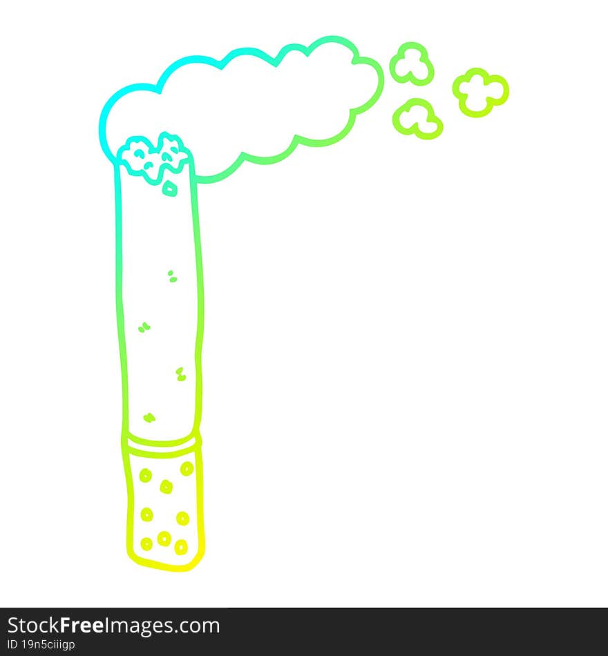 cold gradient line drawing cartoon cigarette