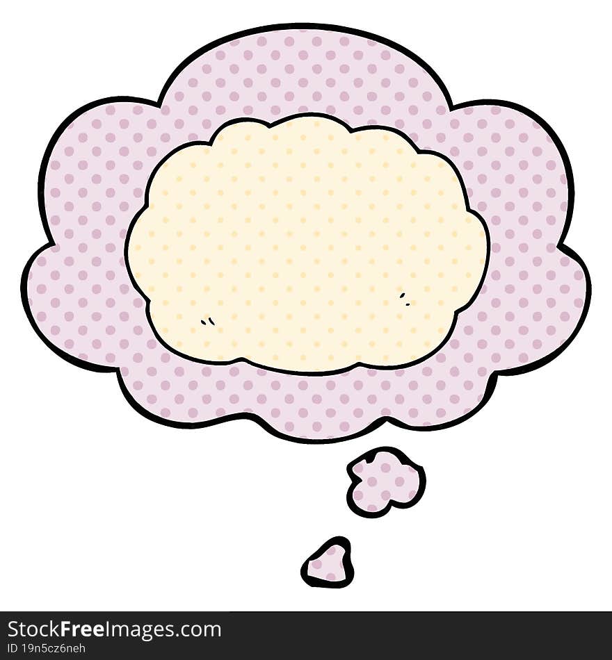 Cartoon Cloud And Thought Bubble In Comic Book Style