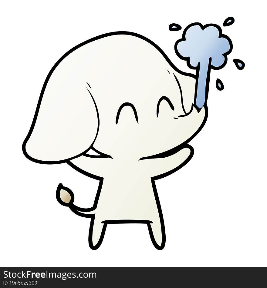 cute cartoon elephant spouting water. cute cartoon elephant spouting water