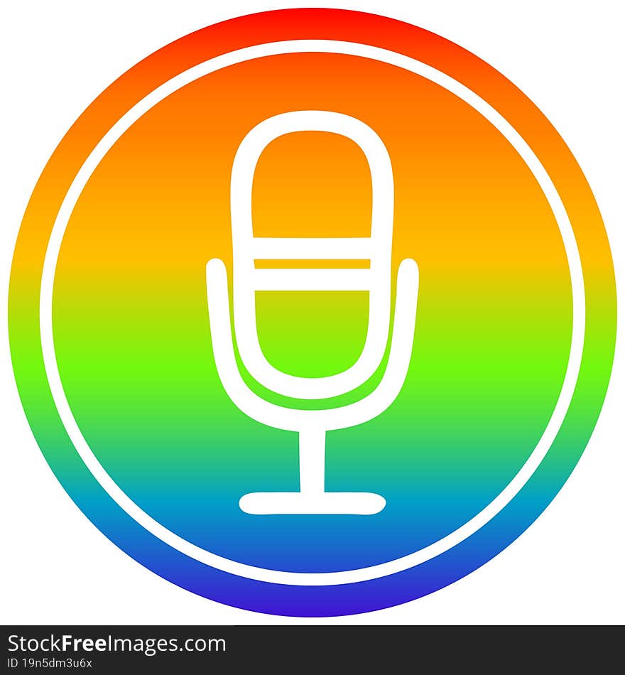 microphone recording circular in rainbow spectrum