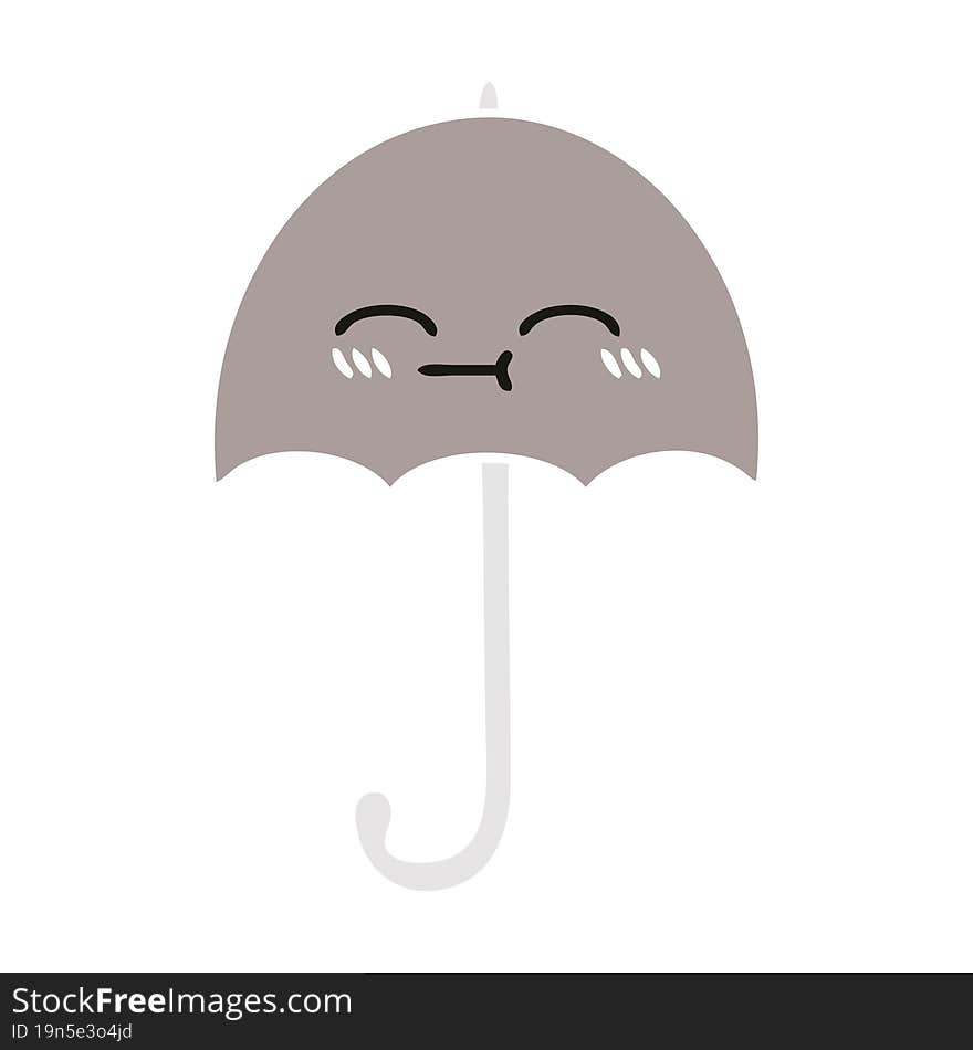 flat color retro cartoon umbrella