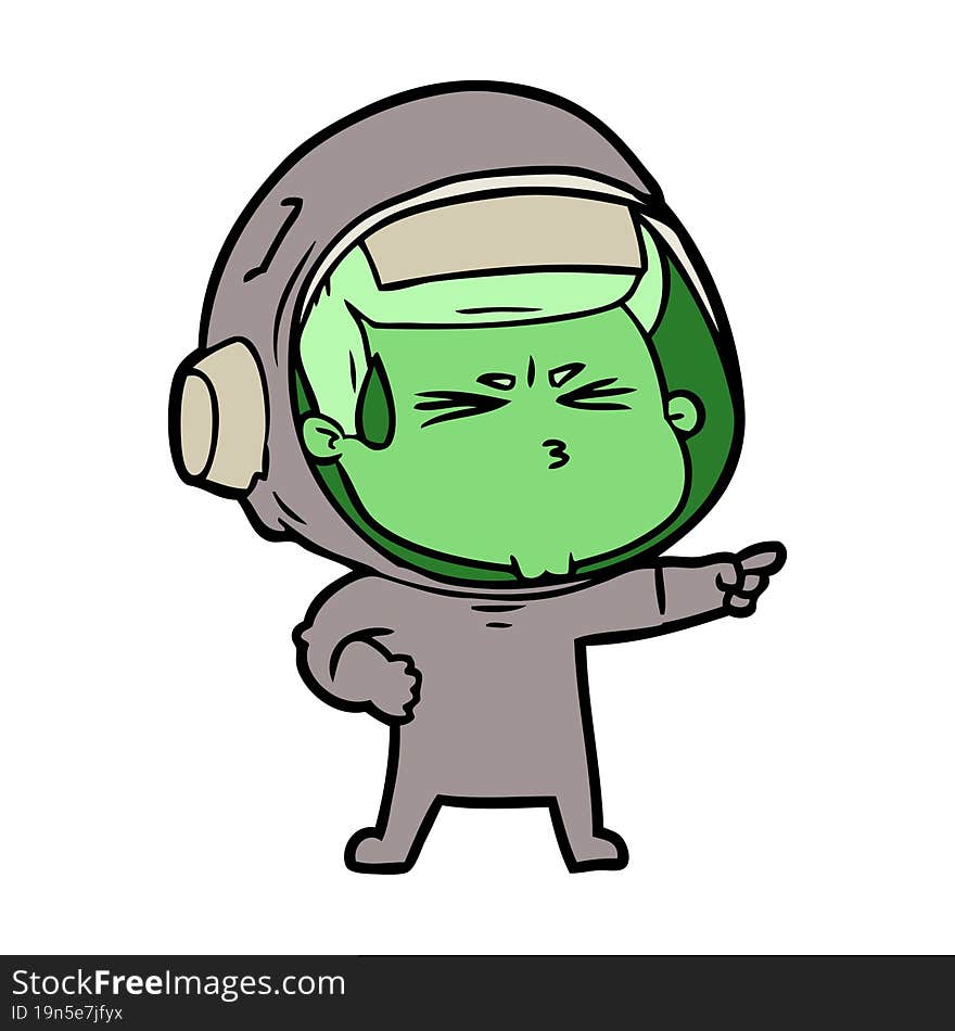 cartoon stressed astronaut. cartoon stressed astronaut