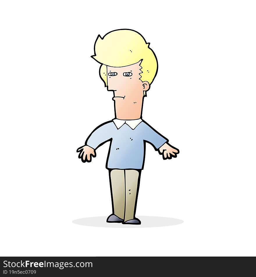 Cartoon Suspicious Man