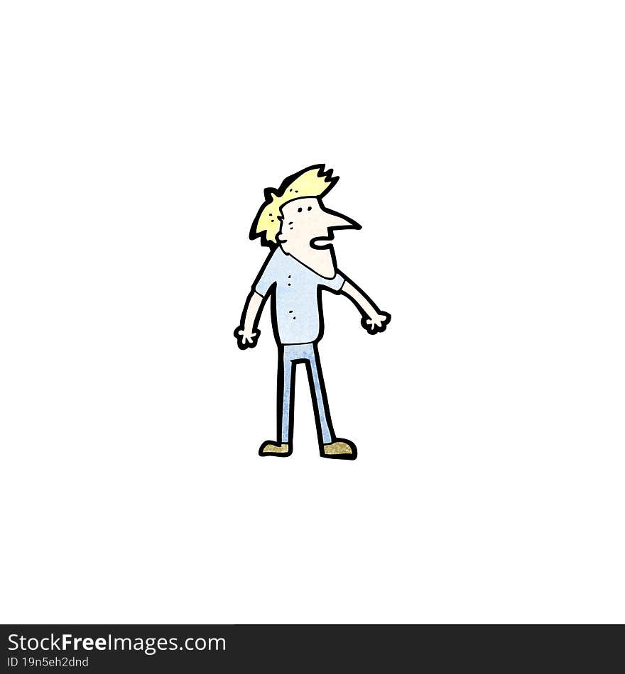 cartoon nervous man