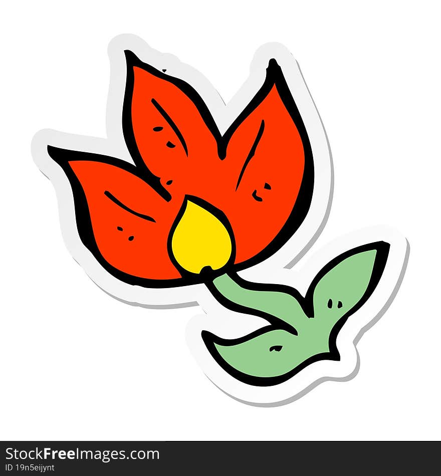 sticker of a cartoon flower