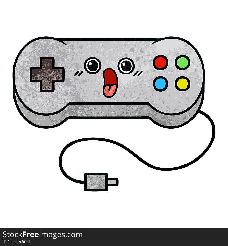 retro grunge texture cartoon game controller