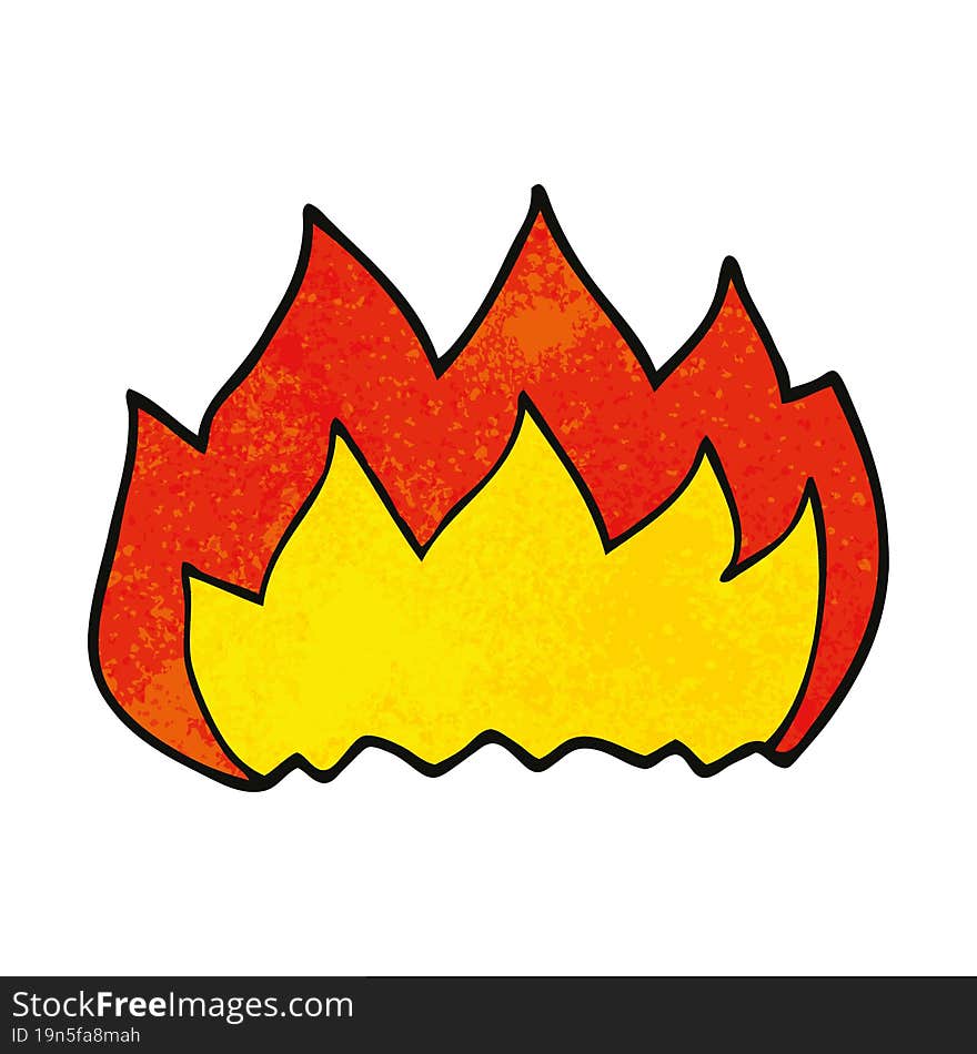 cartoon doodle hot flame