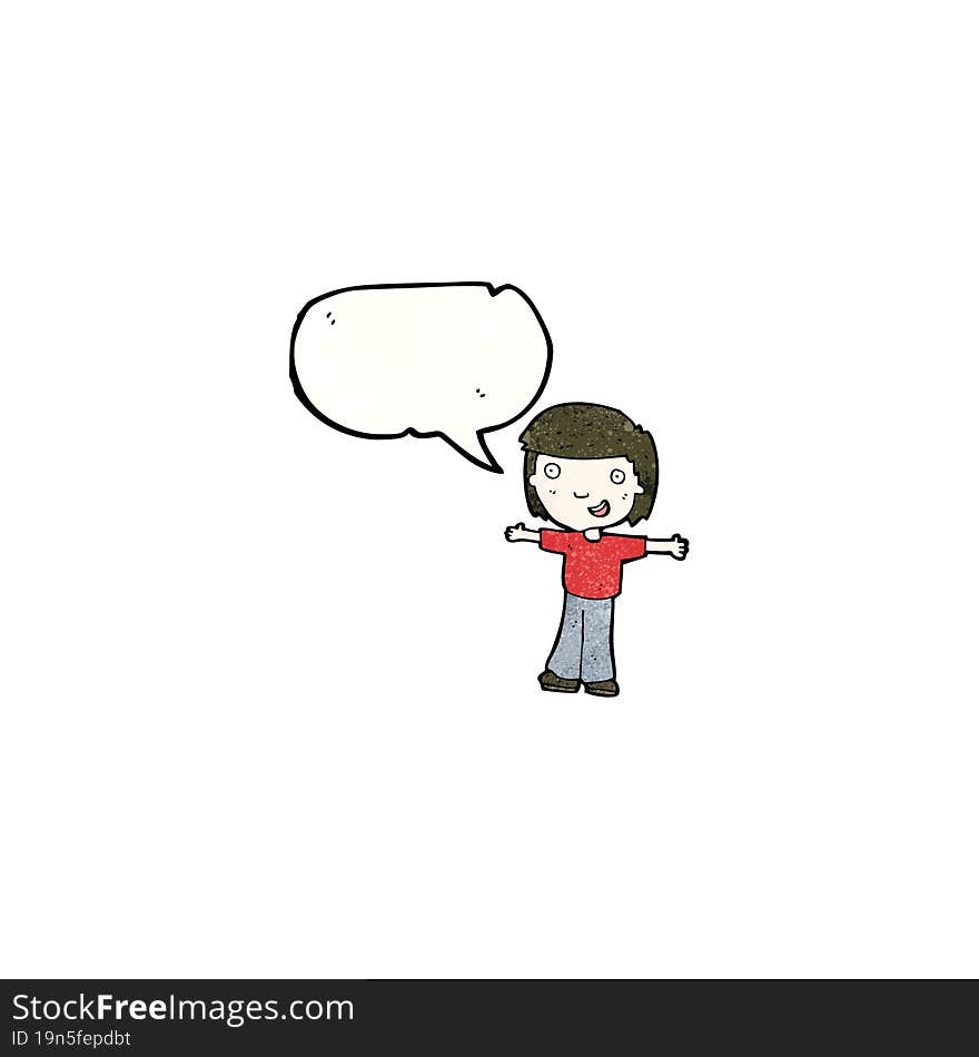 Cartoon Boy With Speech Bubble