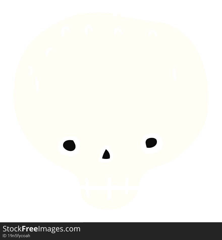 Flat Color Style Cartoon Skull