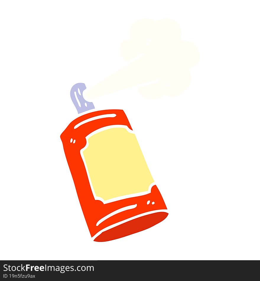 flat color illustration cartoon spray can