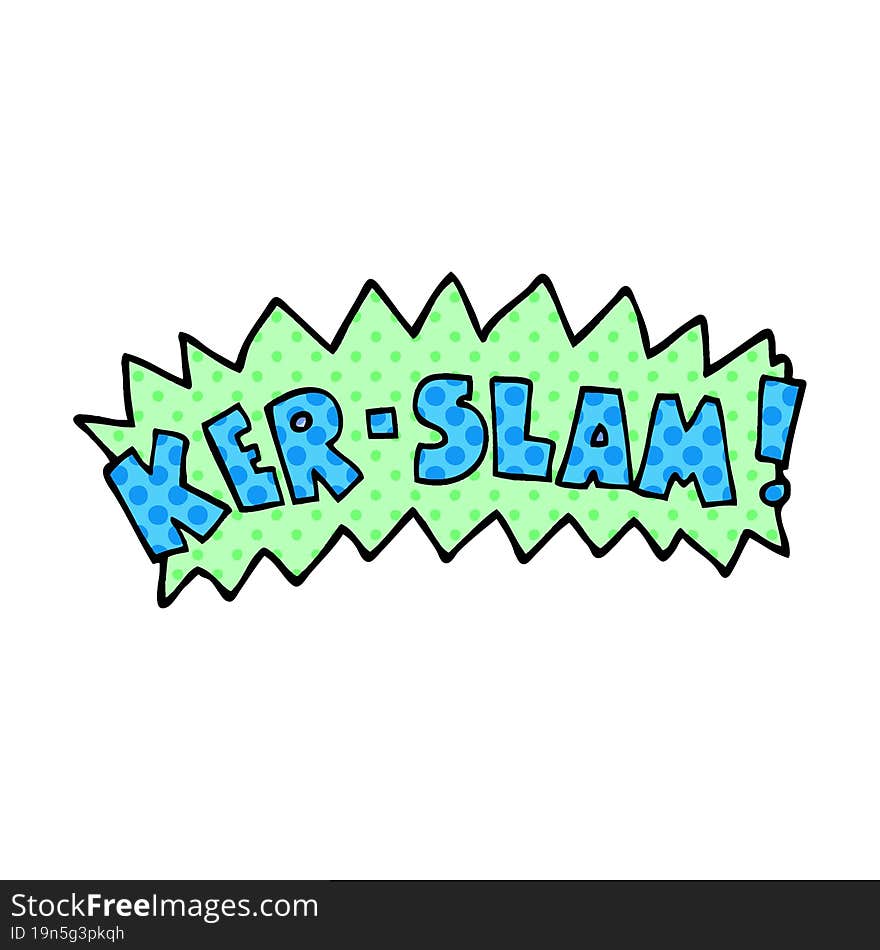 cartoon doodle words ker slam