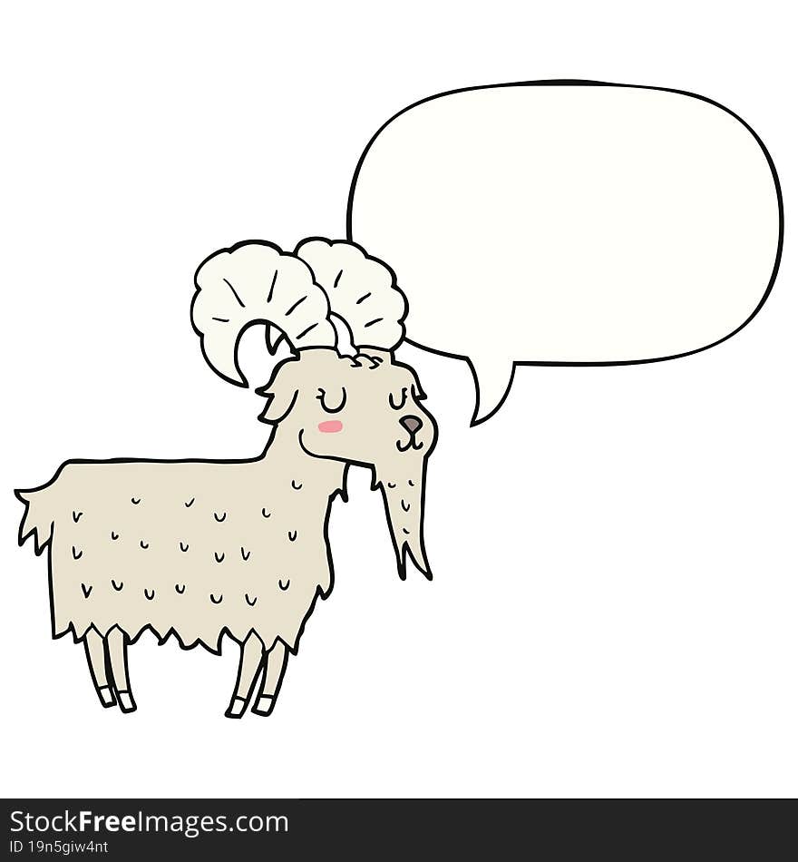 cartoon goat and speech bubble