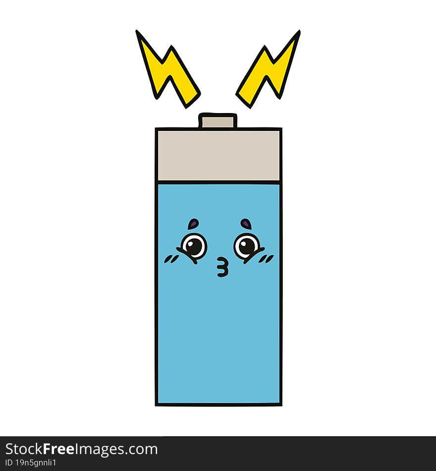 cute cartoon of a battery. cute cartoon of a battery