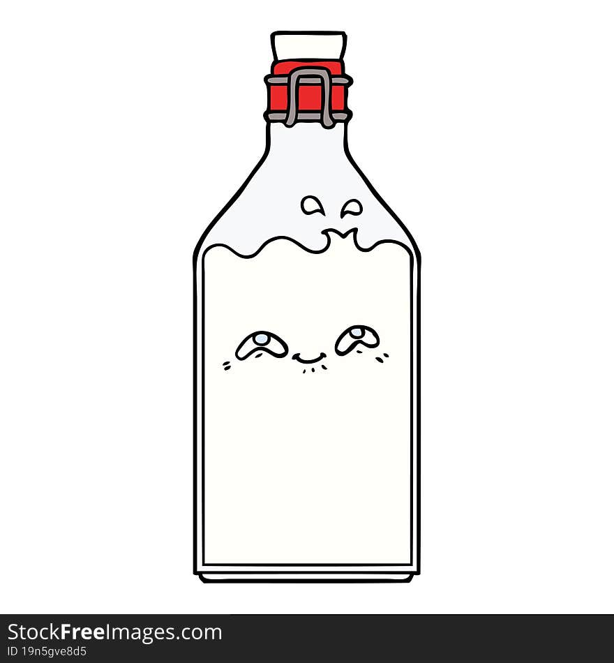 cartoon old milk bottle. cartoon old milk bottle