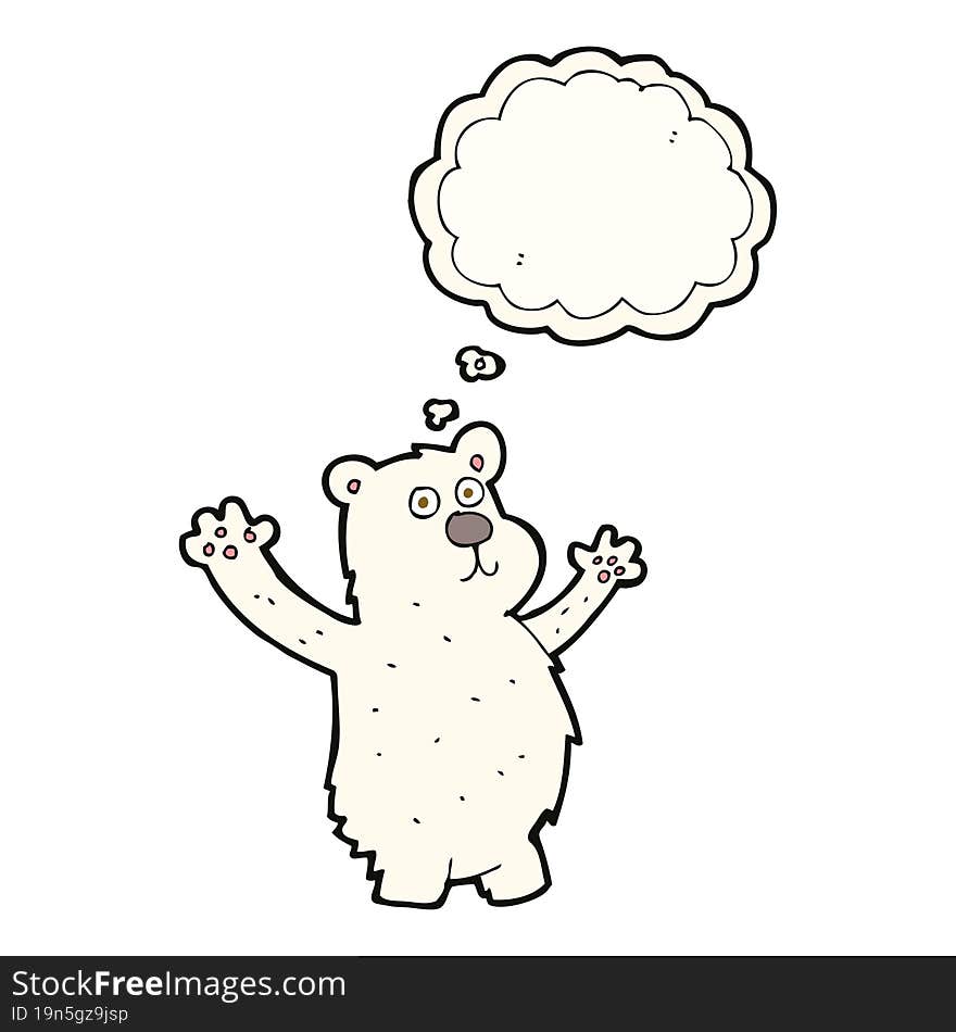 cartoon funny polar bear with thought bubble