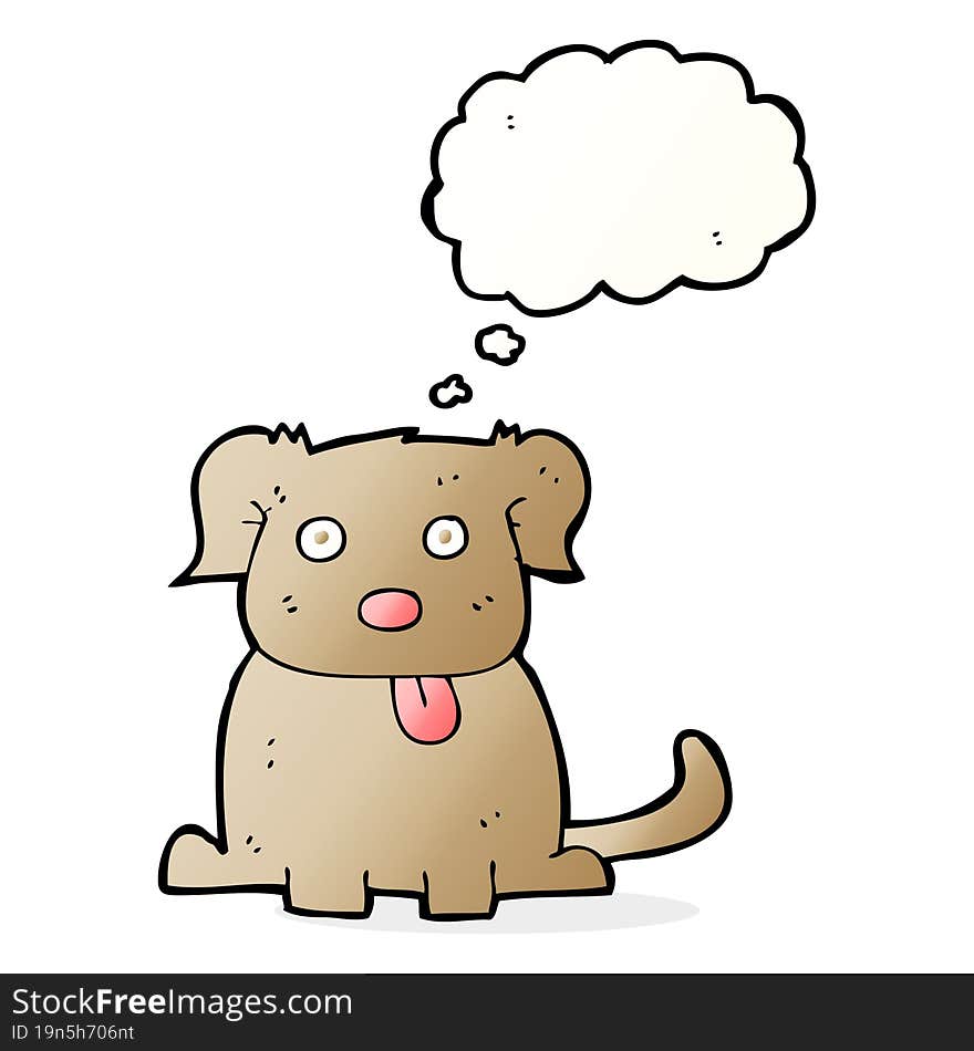 cartoon dog with thought bubble