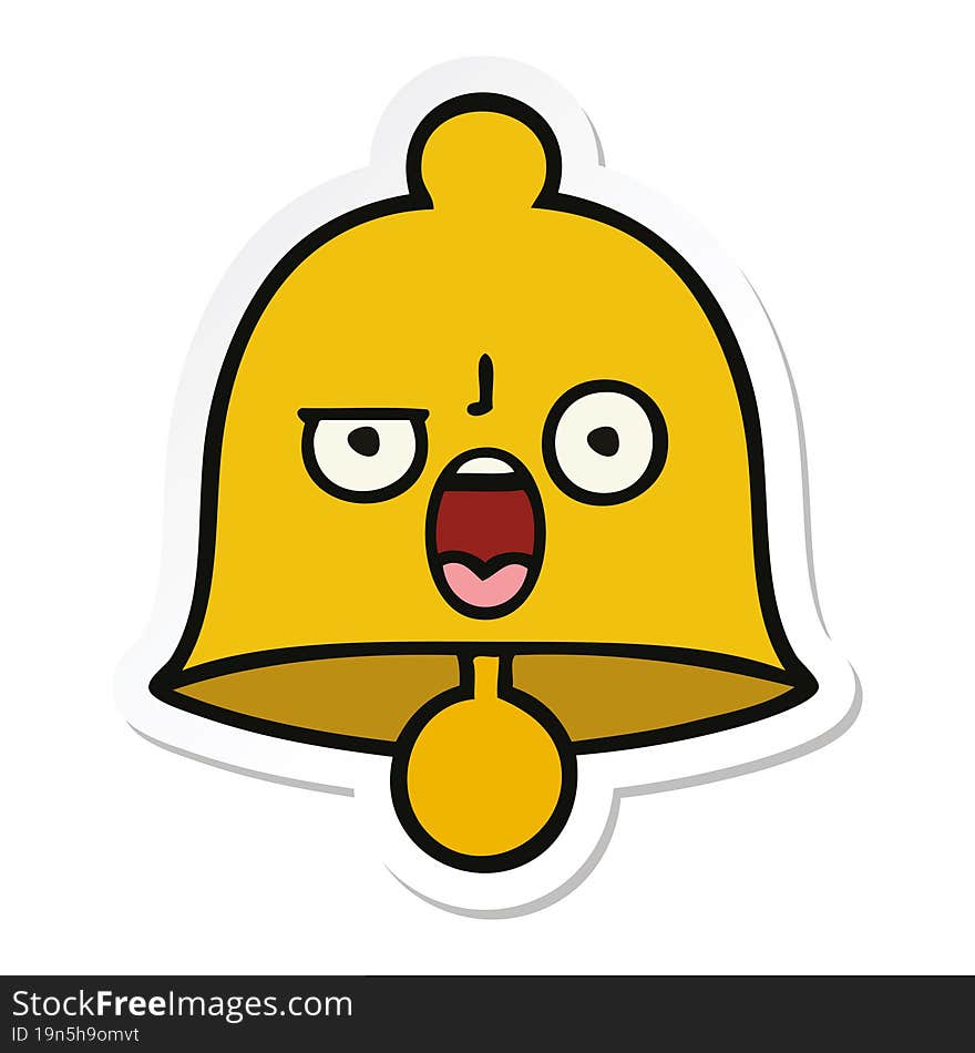 Sticker Of A Cute Cartoon Bell