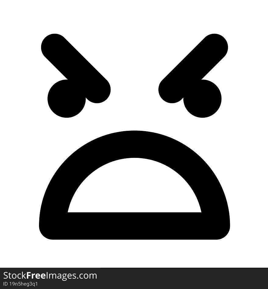 Simple Angry Boss Face Icon