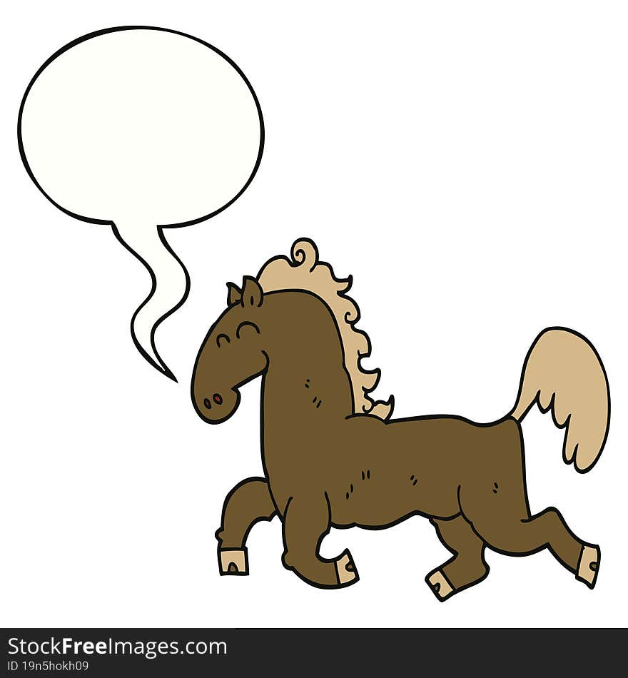 cartoon stallion and speech bubble