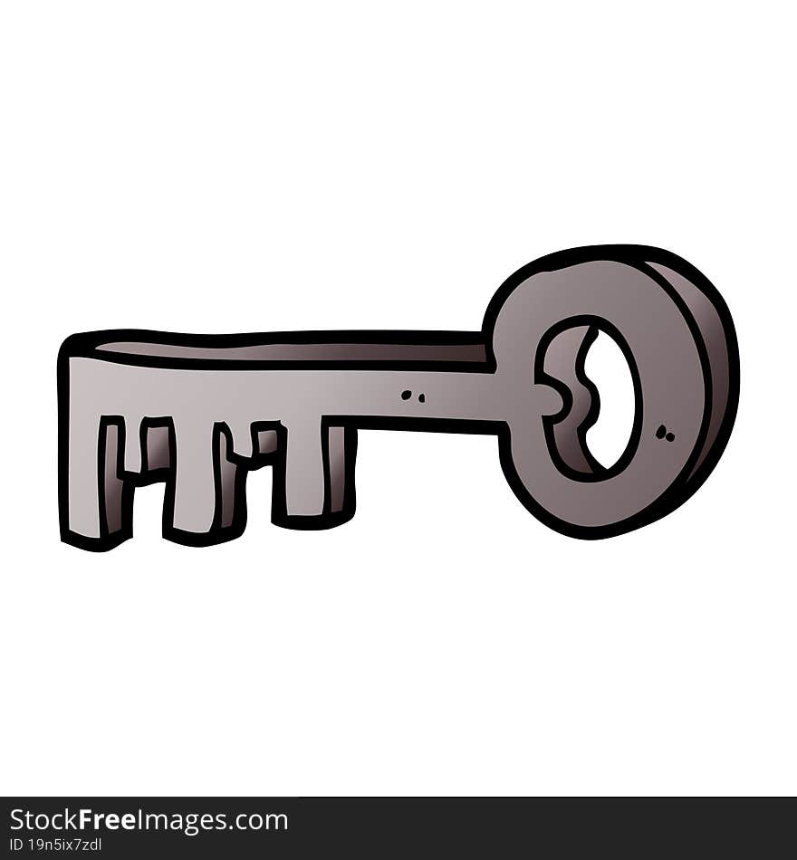 cartoon doodle metal key