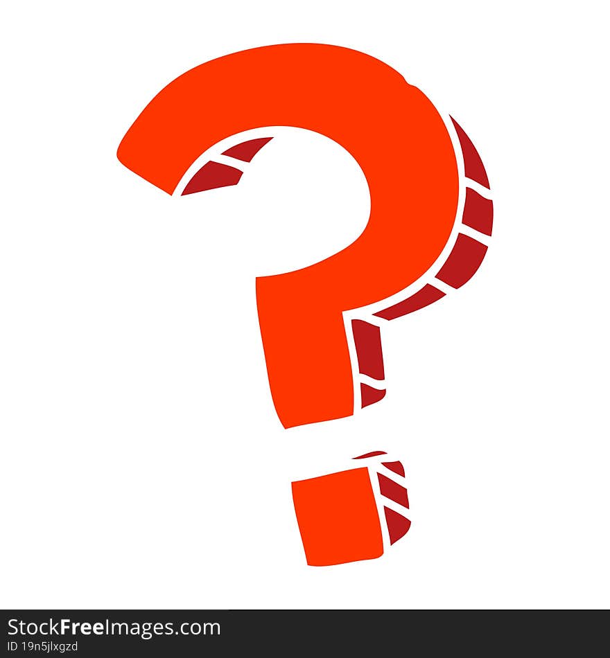 flat color illustration cartoon question mark