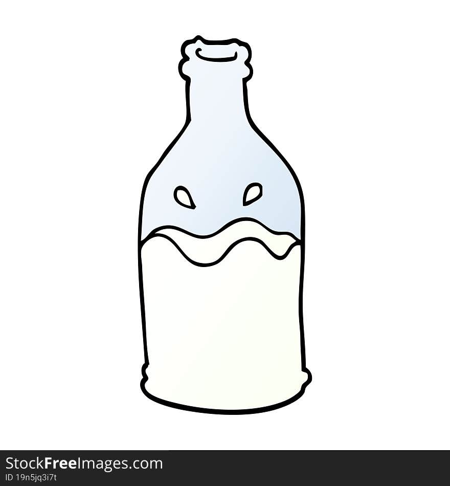 cartoon doodle milk bottle