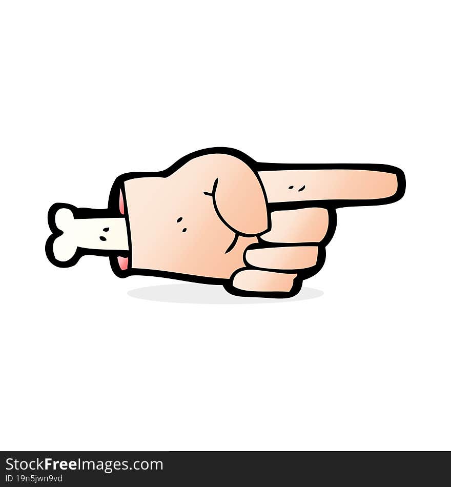 cartoon pointing hand symbol