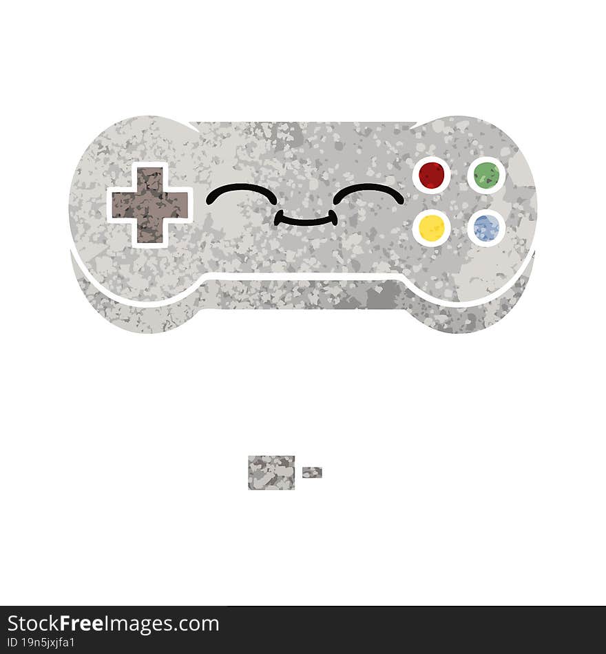 retro illustration style cartoon game controller