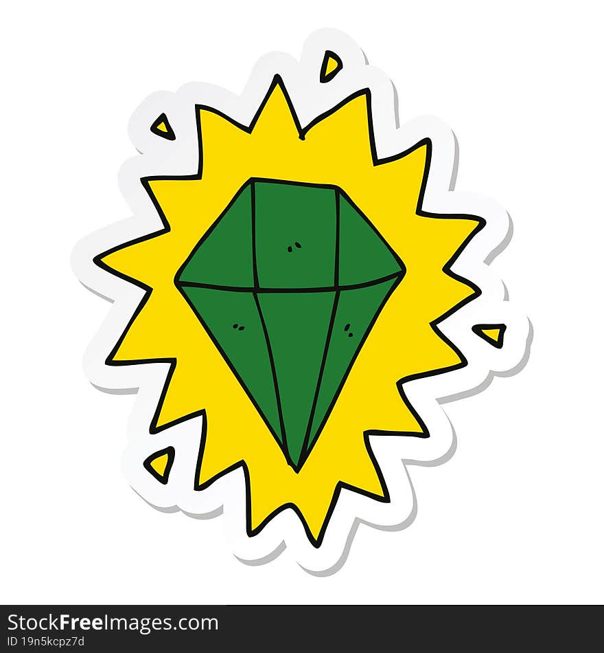 sticker of a cartoon diamond