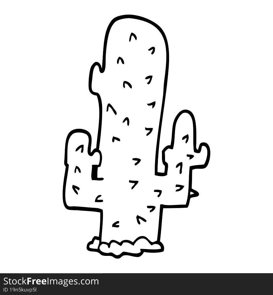 Line Drawing Cartoon Cactus