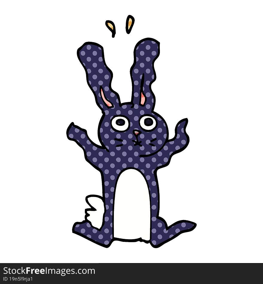 cartoon doodle excited rabbit