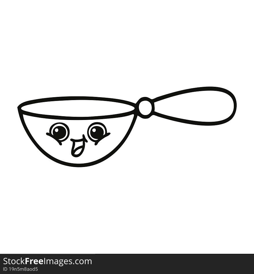 line drawing cartoon of a measuring spoon