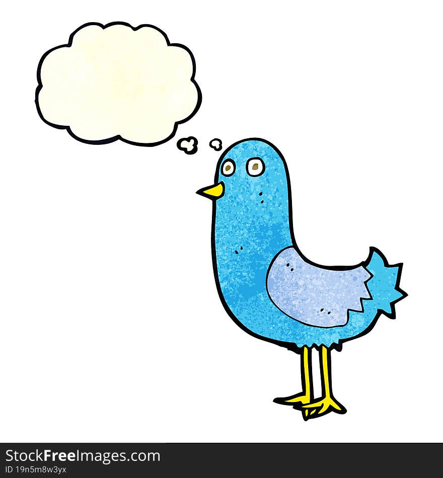 cartoon bird with thought bubble