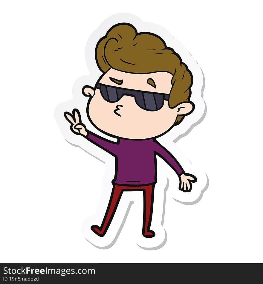 sticker of a cartoon cool guy