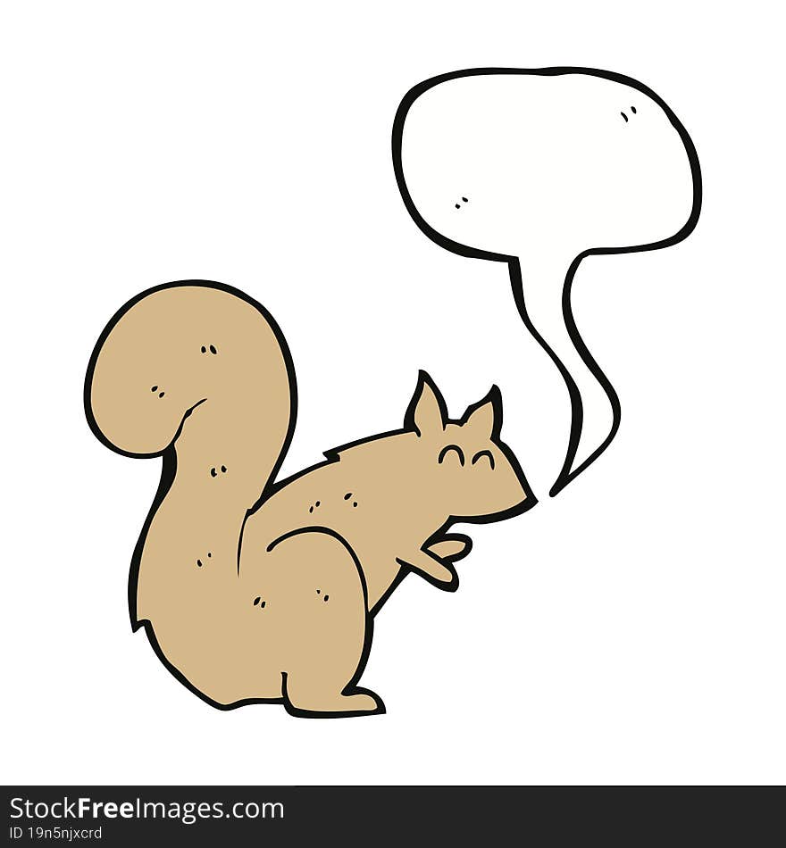 cartoon squirrel with speech bubble