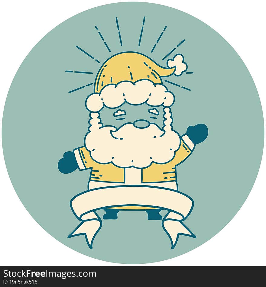 icon of tattoo style santa claus christmas character