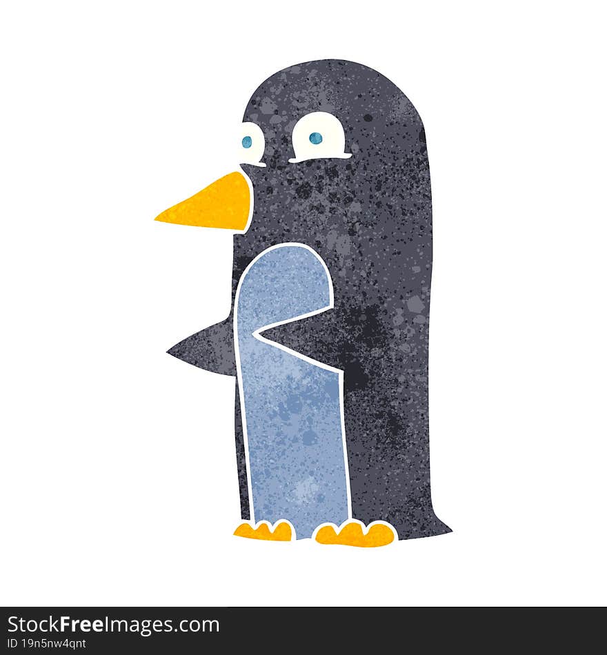 retro cartoon penguin