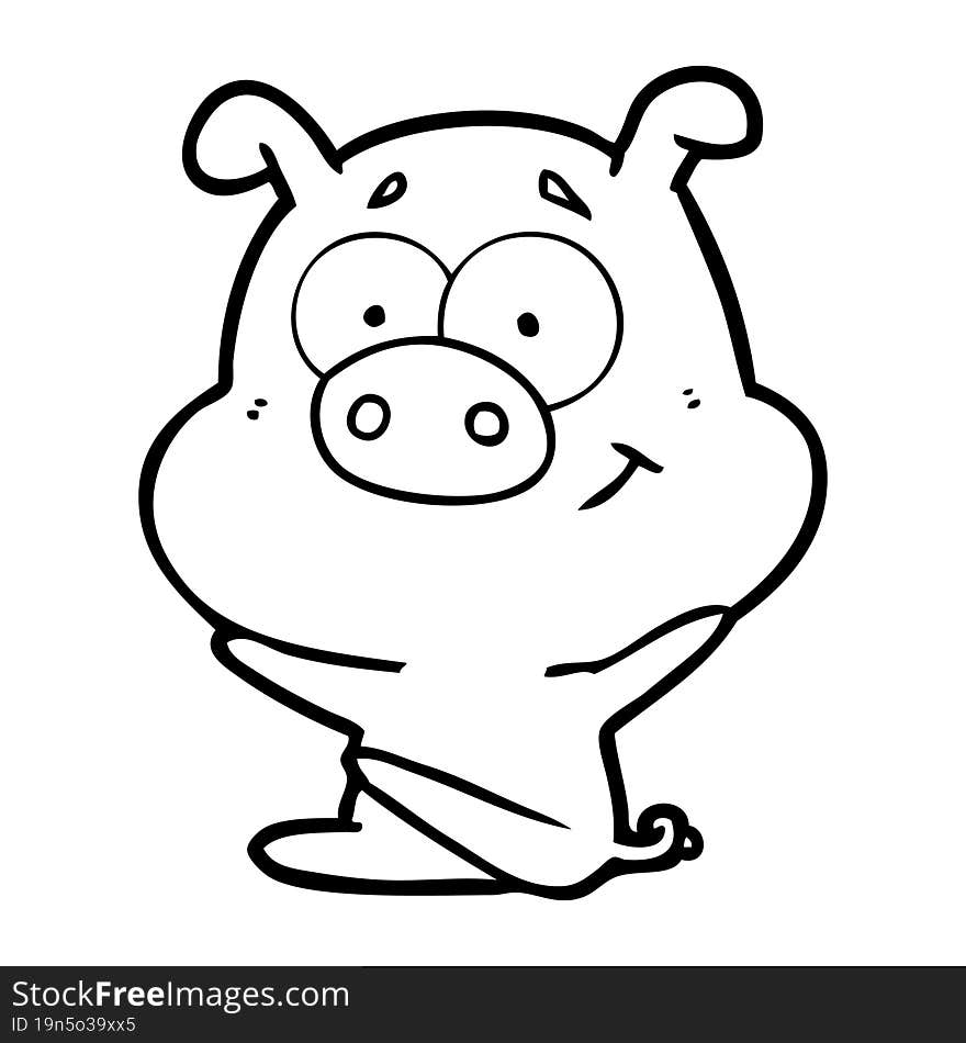 happy cartoon pig. happy cartoon pig