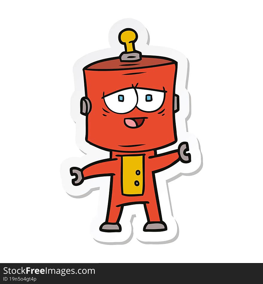 sticker of a cartoon robot