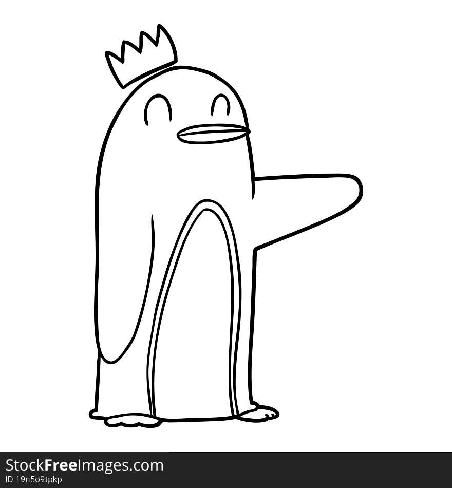 cartoon emperor penguin. cartoon emperor penguin