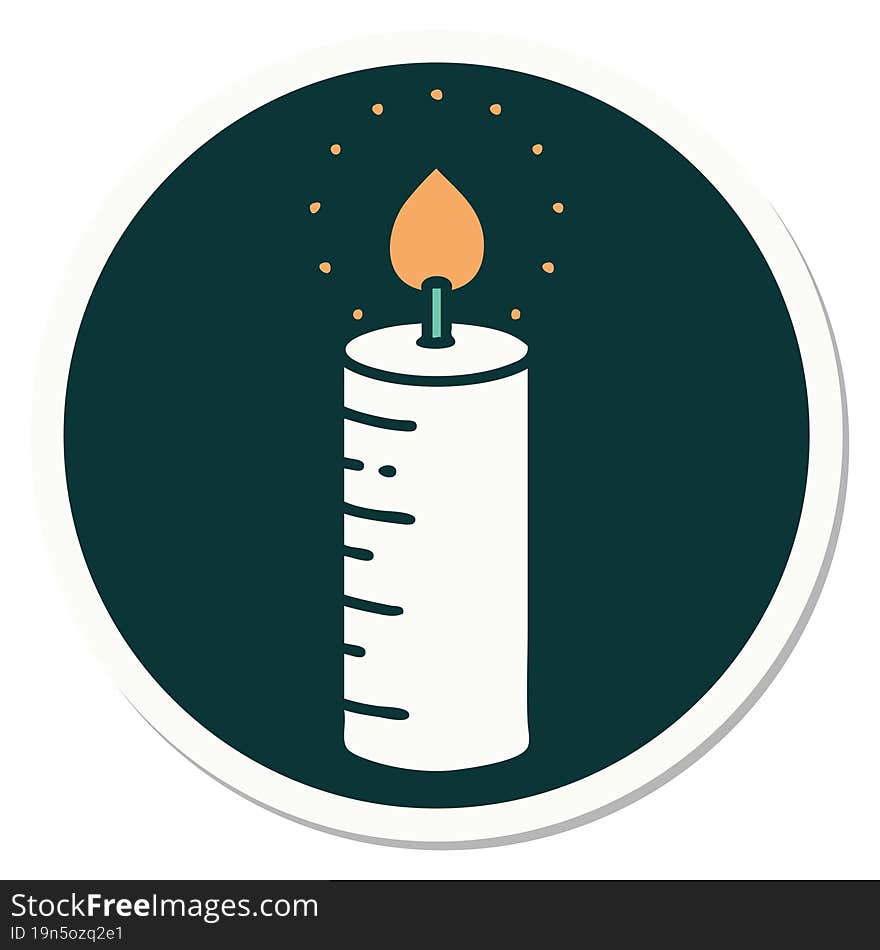 tattoo style sticker of a candle