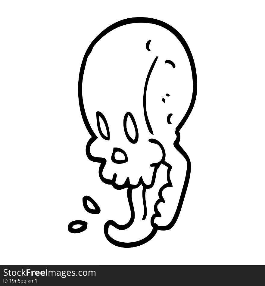 line drawing cartoon gross skull