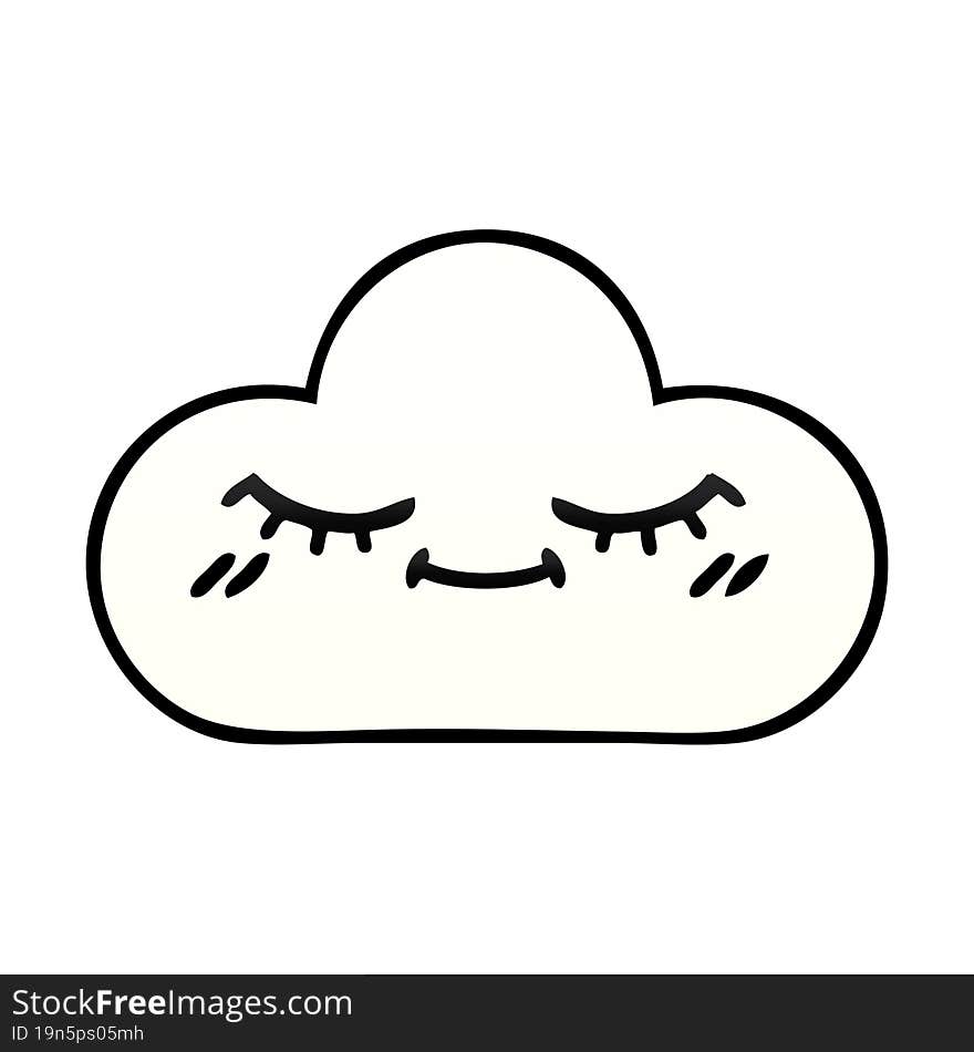 gradient shaded cartoon white cloud