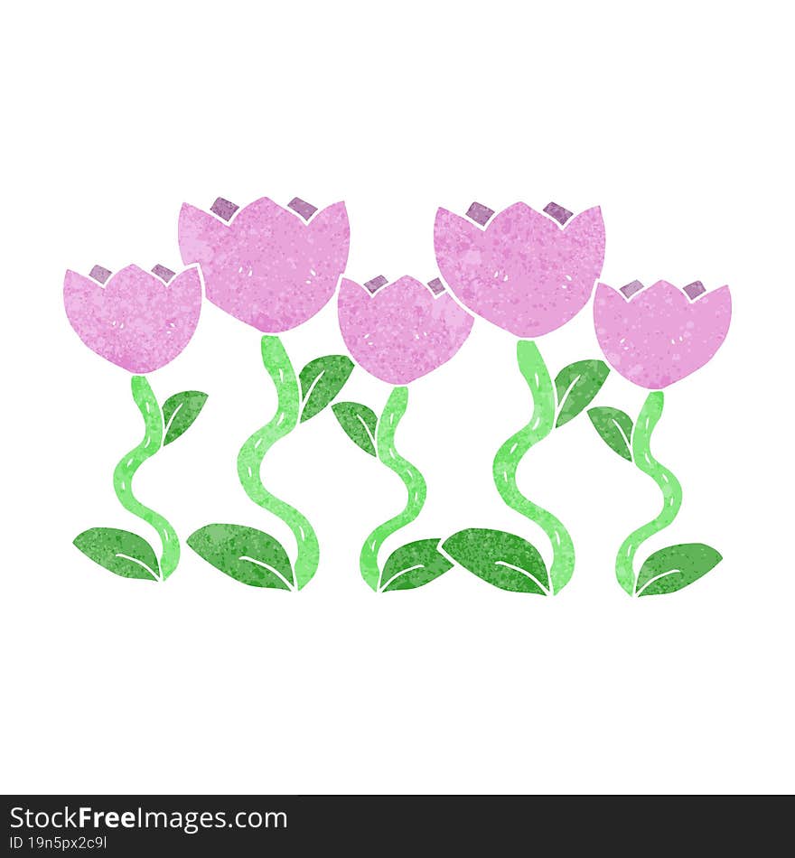 freehand cartoon drawing of flowers. freehand cartoon drawing of flowers