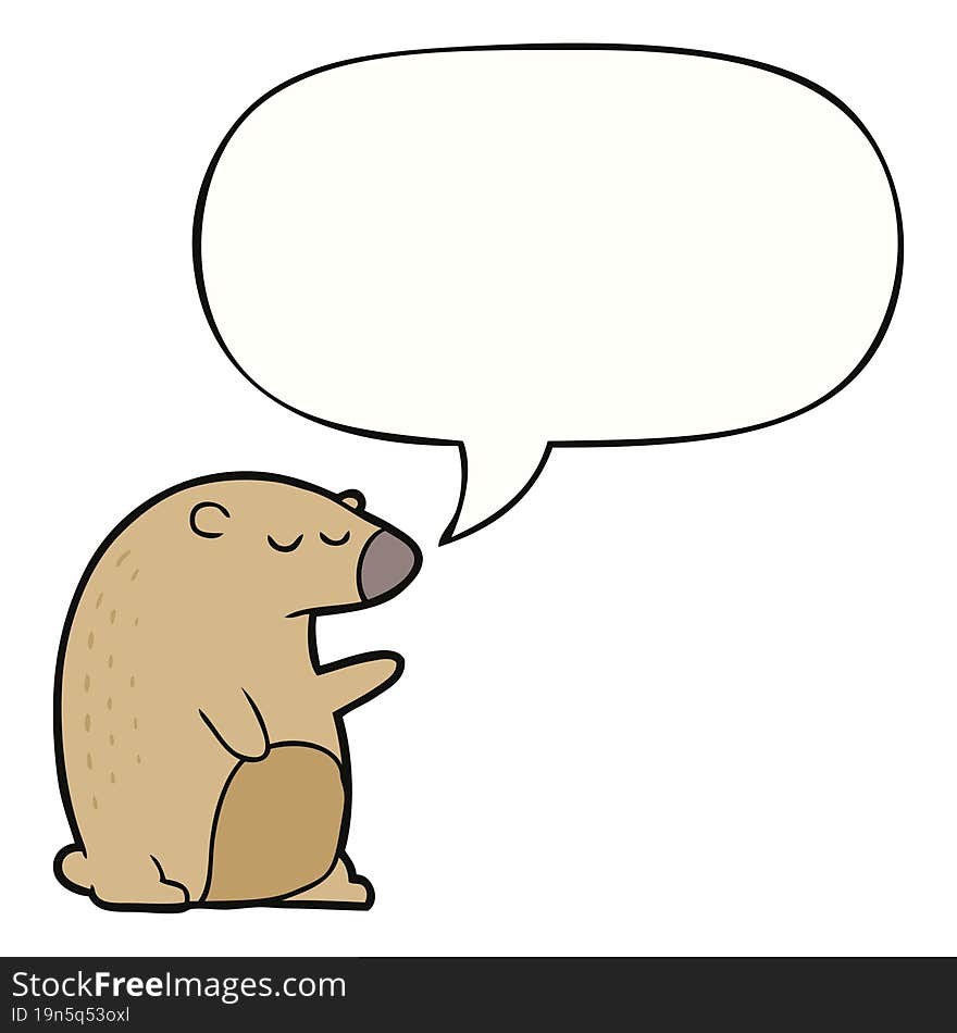 cartoon bear and speech bubble