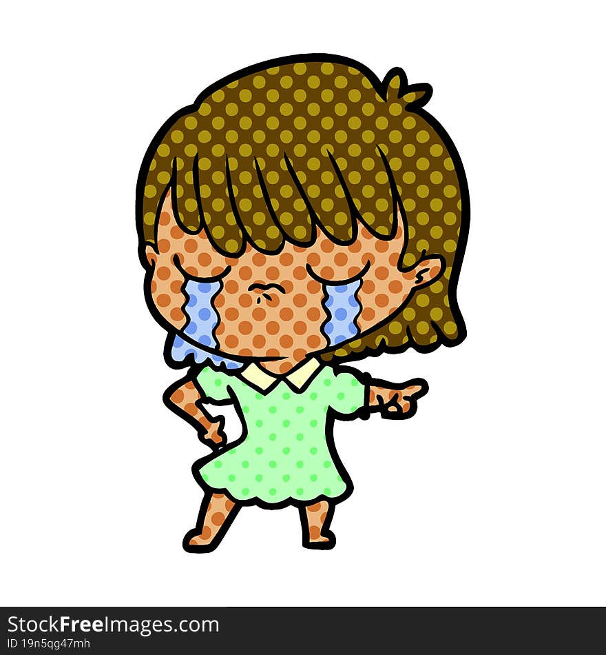 cartoon woman crying. cartoon woman crying