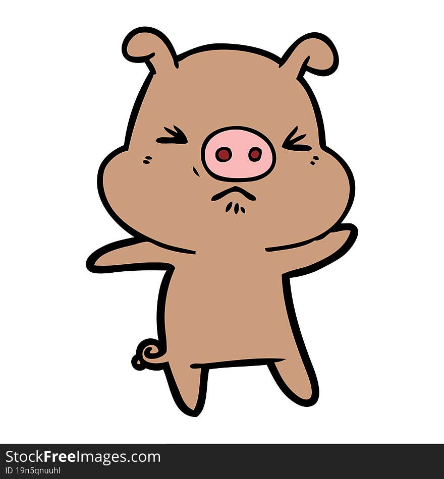 cartoon angry pig. cartoon angry pig