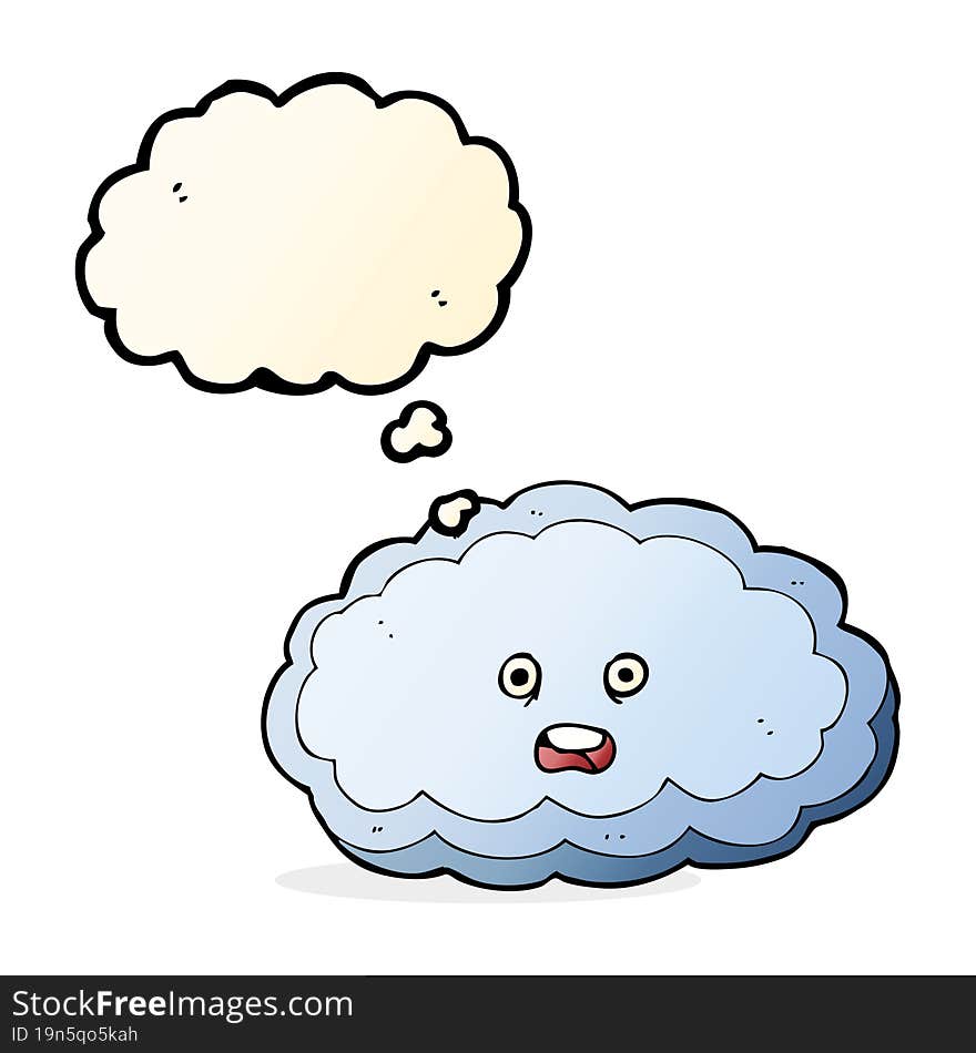 Cartoon Decorative Cloud With Thought Bubble