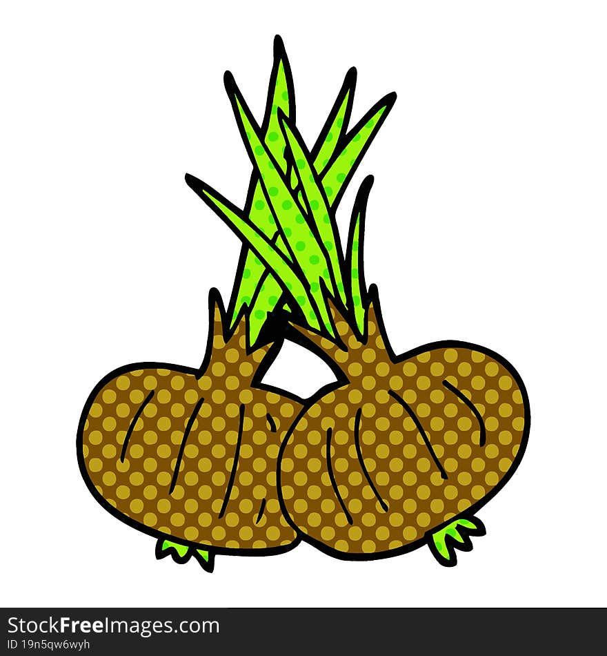 cartoon doodle brown onions